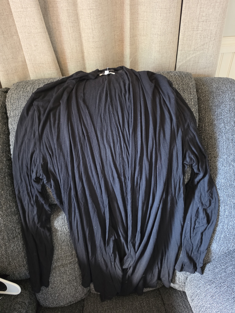 Maurices Black Long-Sleeve Draped Women's Top